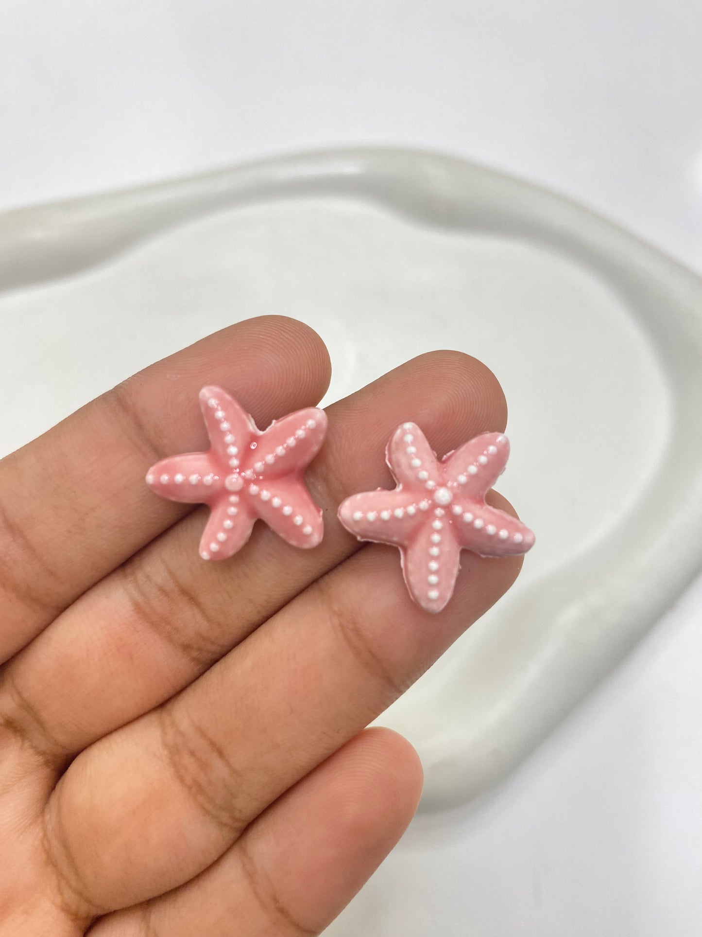 BBB 053 (g) light pink Star Fish porcelain ceramic bead ( 1 pc )