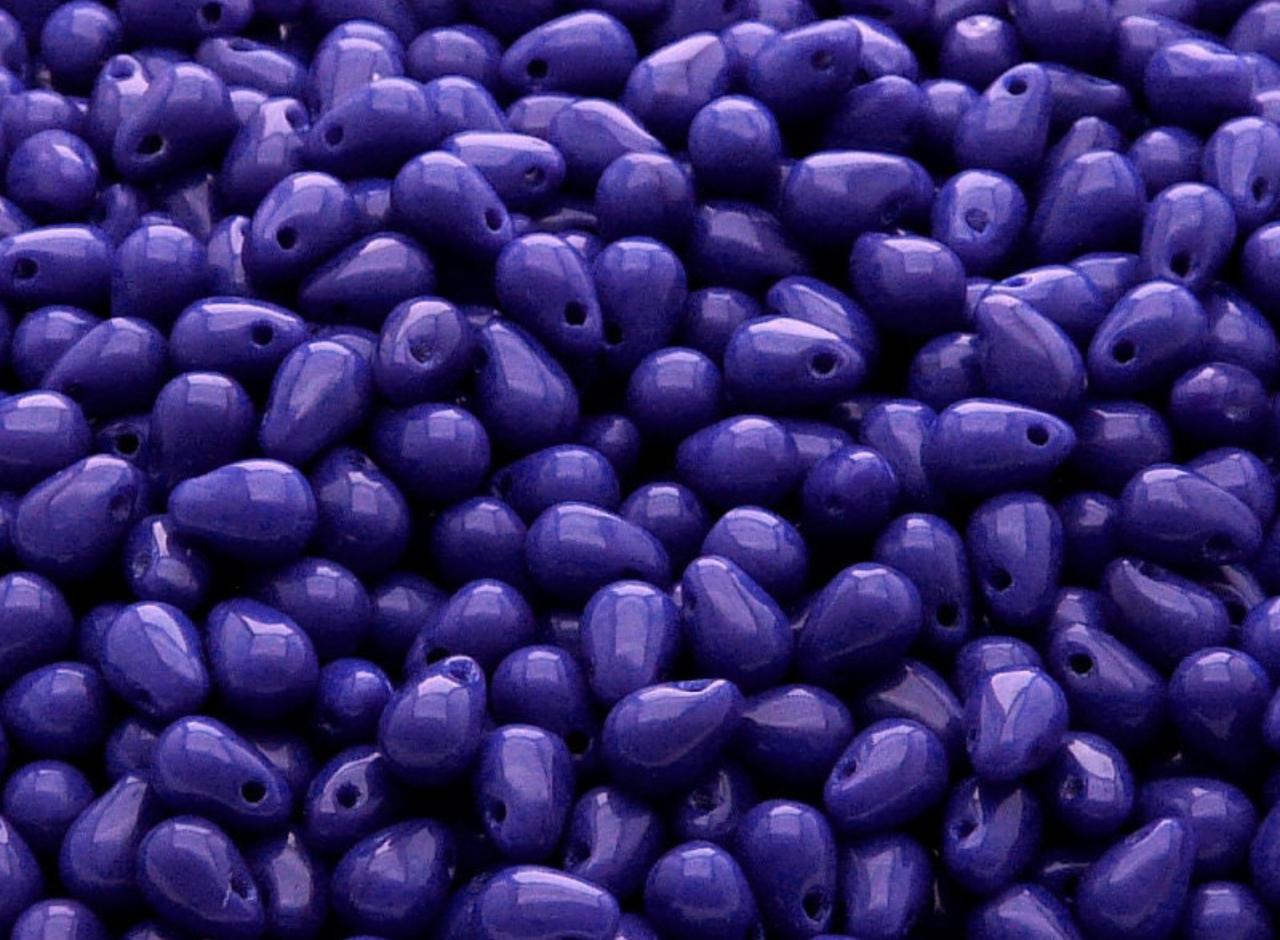 BBB 107 (H) Czech pressed Glass Teardrop Beads Opaque sapphire - (1PC)