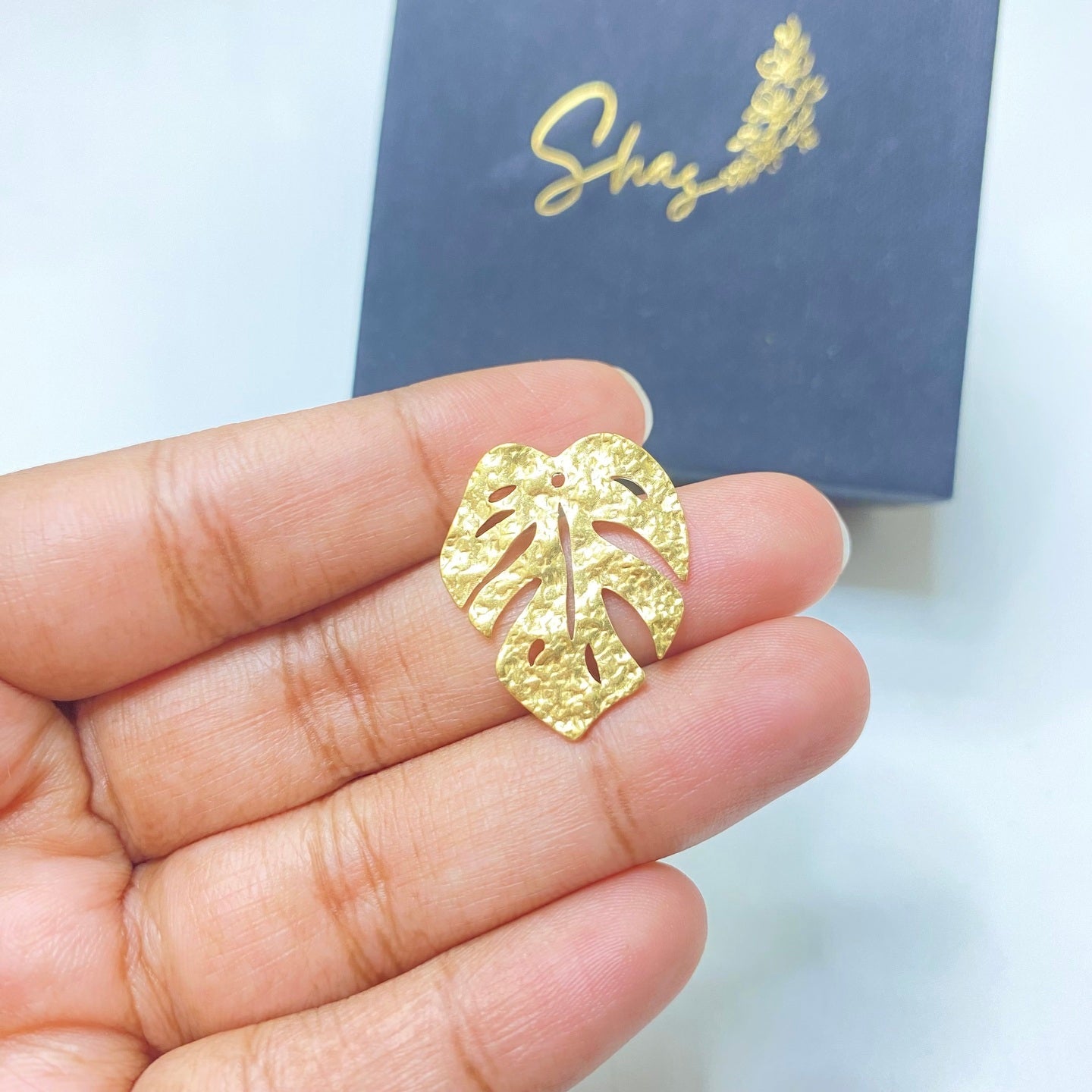 SS 60 hammered monstera charm