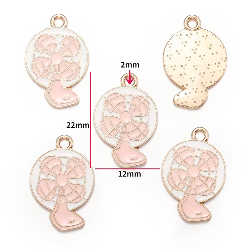 BBB 391 (c) Table Fan Enamel Charm ( 1 pc ) High Quality Shine