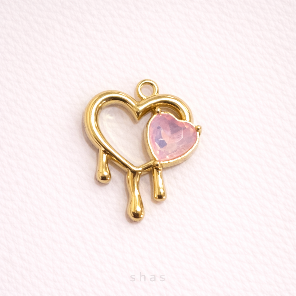 GPC 10 (L) Heart charm 14k gold plated ( 1 pc ) Anti tarnish ( 25:20 mm )