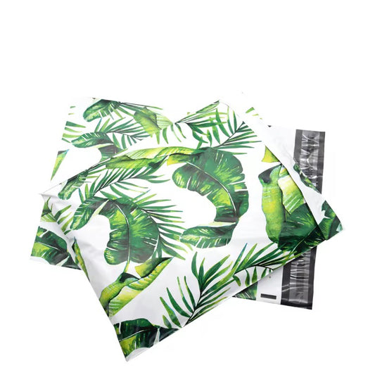 Tropical Leaf Poly Mailer Bag -  Waterproof & Double Sided - Designer Premium Packaging ( 10:13 inch )