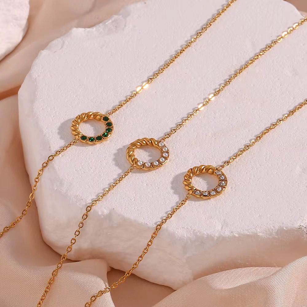 SJ 965 Zircon Dainty Modern Necklace - Premium jewellery- 18k Gold PVD plated stainless steel - Anti tarnish