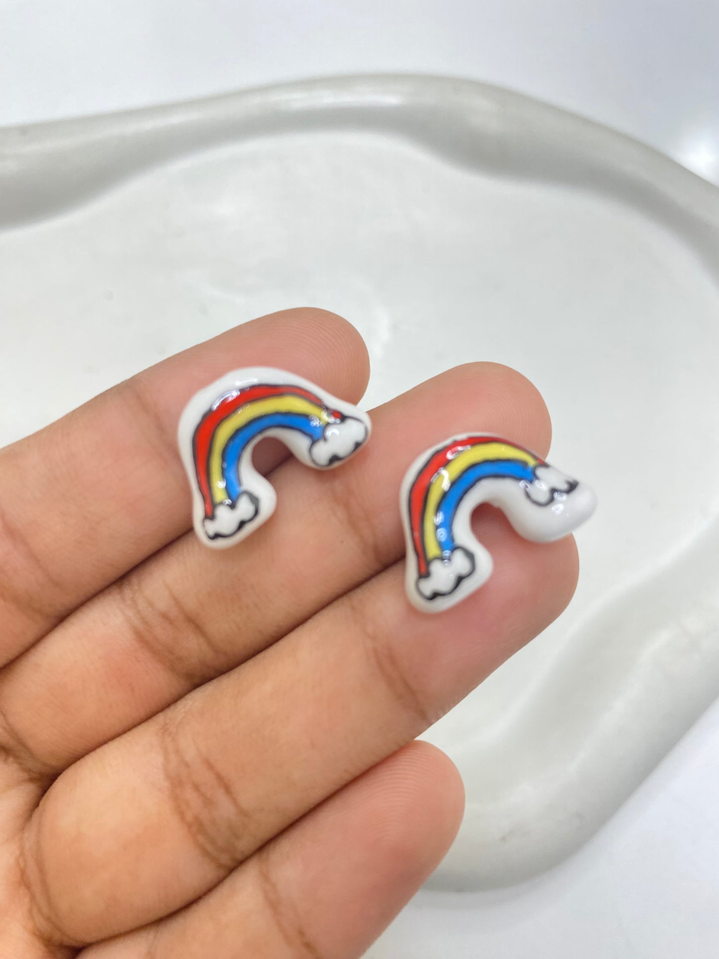 CB 933 Rainbow porcelain ceramic bead ( 1 pc )