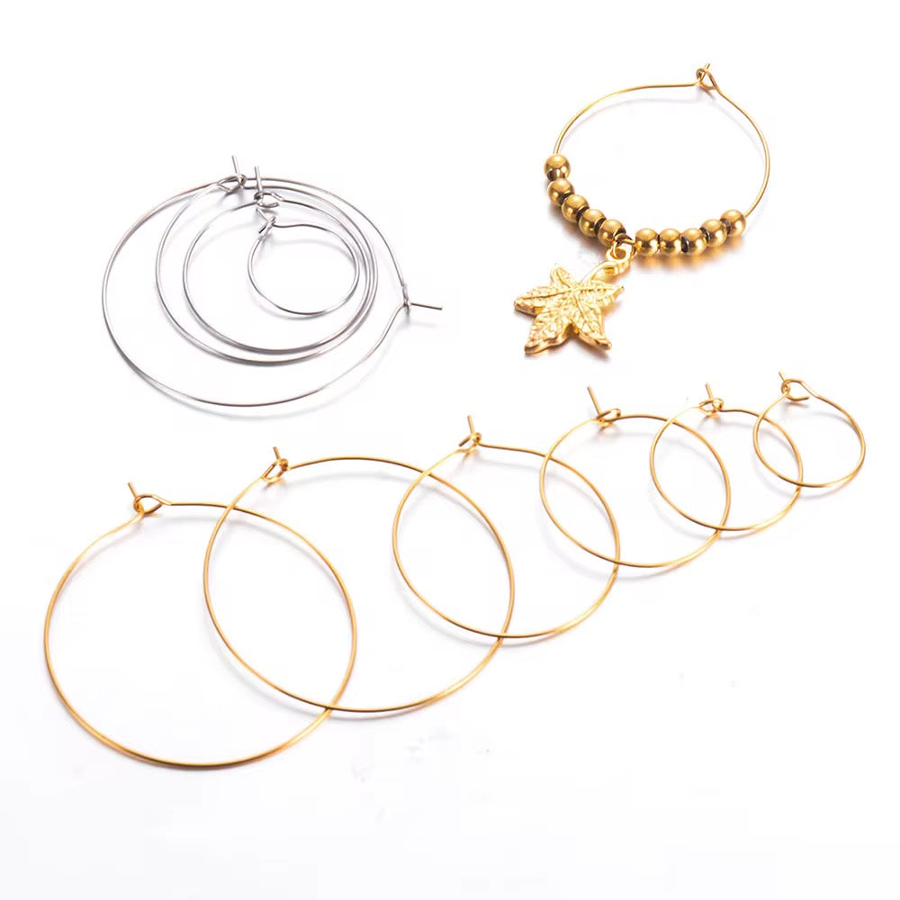 BBB 247 Circle Wire Hoop 18k Gold PVD plated stainless steel ( 2 pc ) anti tarnish