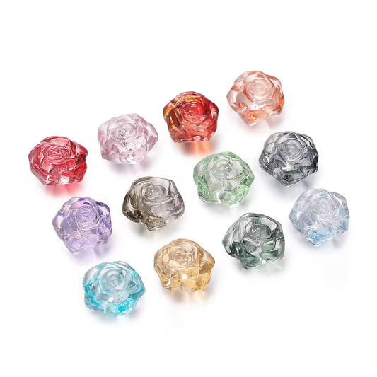 BBB 368 Rose Flower glass bead ( 1 pc ) Lampwork Bead