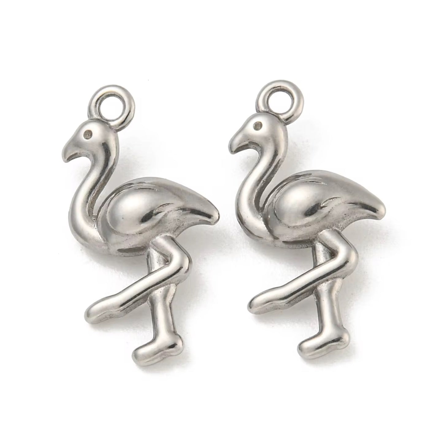 SS 3030 Crane Charm Platinum PVD plated stainless steel ( 1 piece ) Anti tarnish ( 6:15 mm )