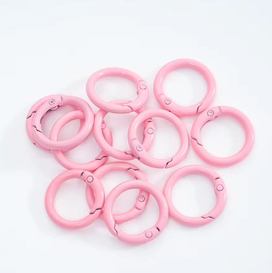 BBB 231 (g) Light Pink O Ring Keychain Clasp ( 1 pc ) Spring Clasp Key Ring ( 25 mm ) High Quality Alloy