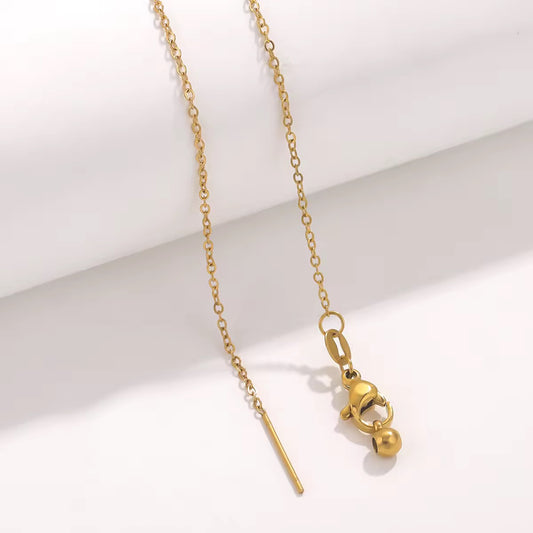 RC 44 Dainty chain 1.5mm Stainless steel 18k gold plated ready chain with needle end ( 1 pc ) Anti tarnish