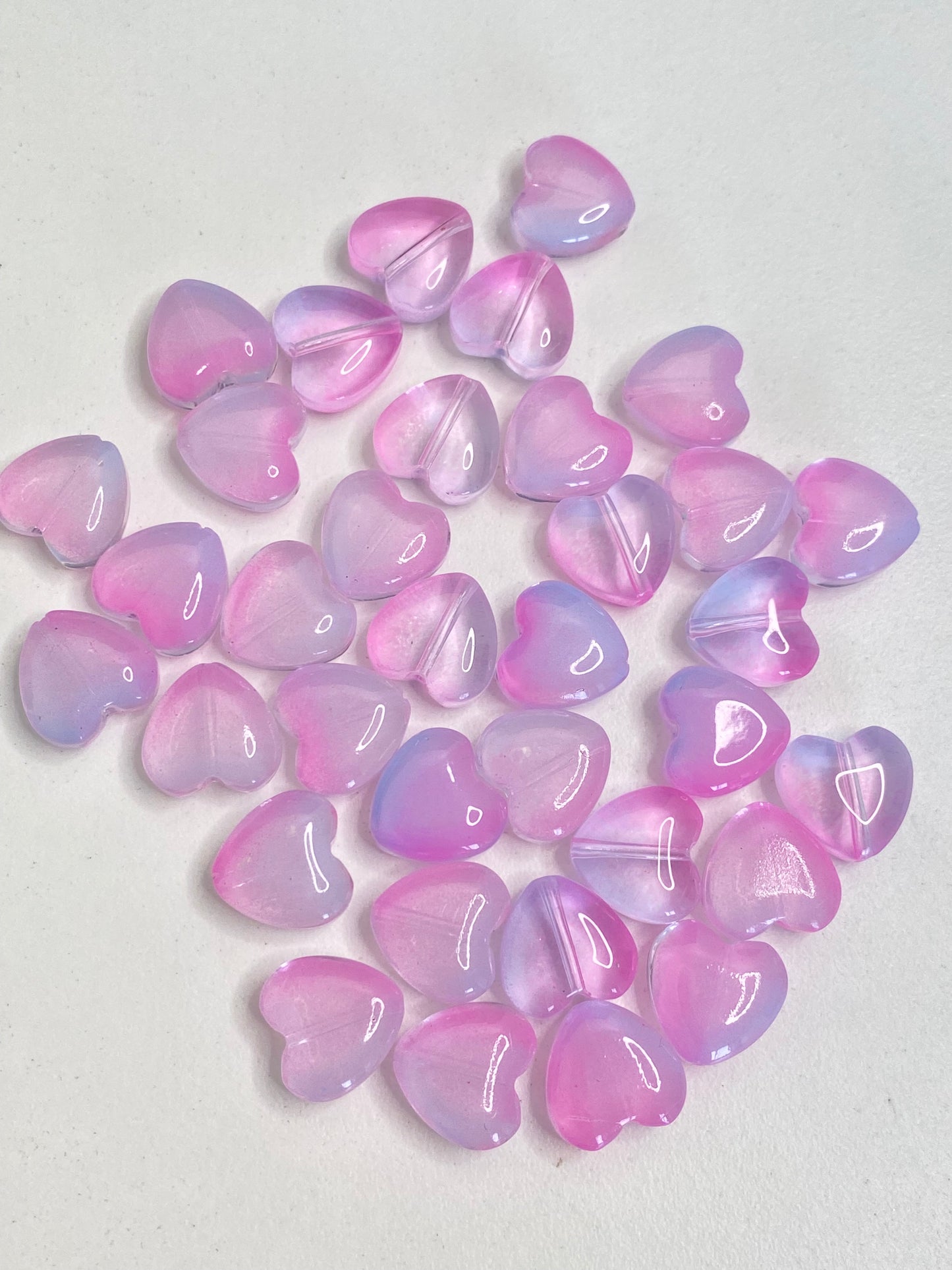 BBB 225 (k) Pinkish Blue Heart Crystal glass bead ( 1 pc ) ( 8 mm )