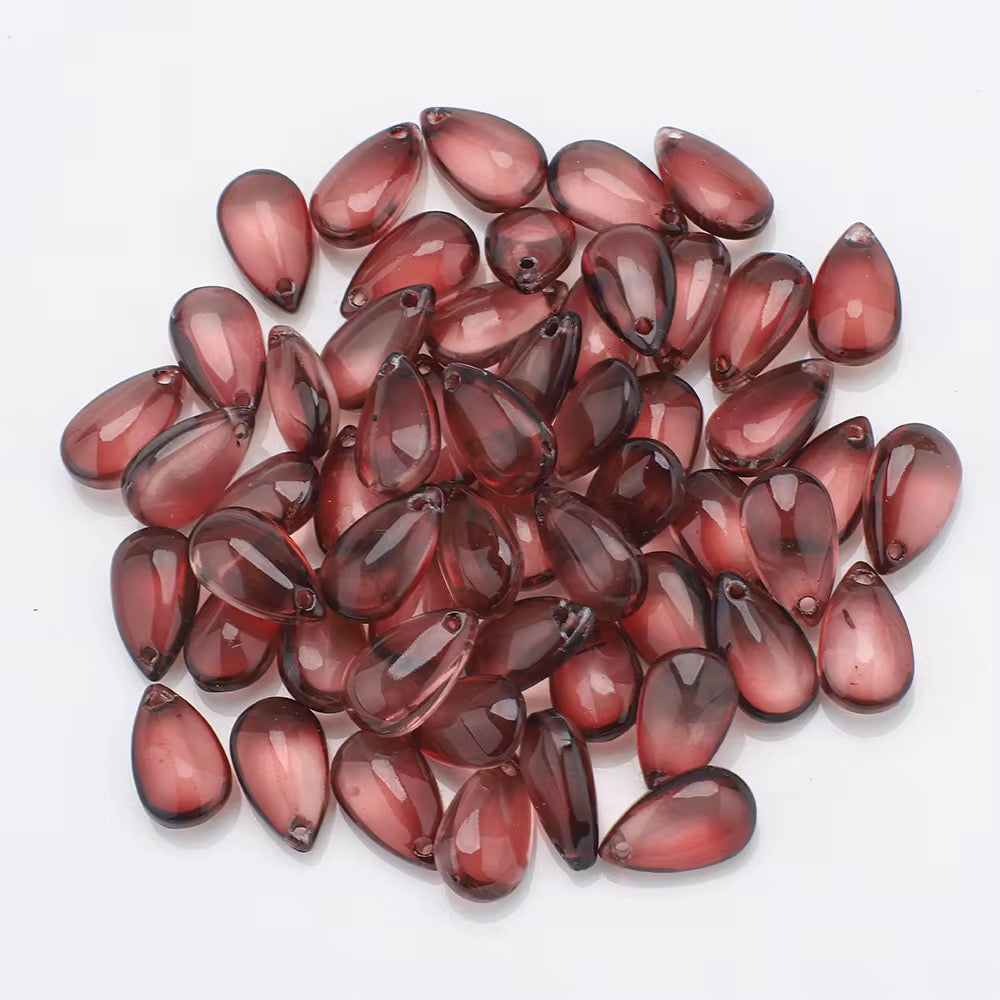 BBB 210 (h) Maroon Red Teardrop Smooth Crystal glass bead ( 1 pc ) ( 8:13 mm )