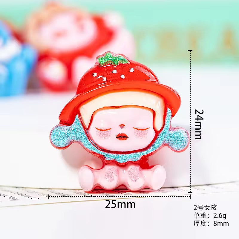 BBB 314 (h) Skull Panda Resin charm ( 1 pc ) with Hook