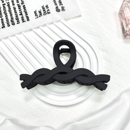 HA 03 (c) Black Large Braided Hair Claw Clip ( 1 pc )