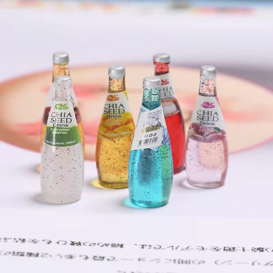 BBB 058 (f) Chia seed drink Kawai themed resin charm ( 1 pc ) with / without Hook