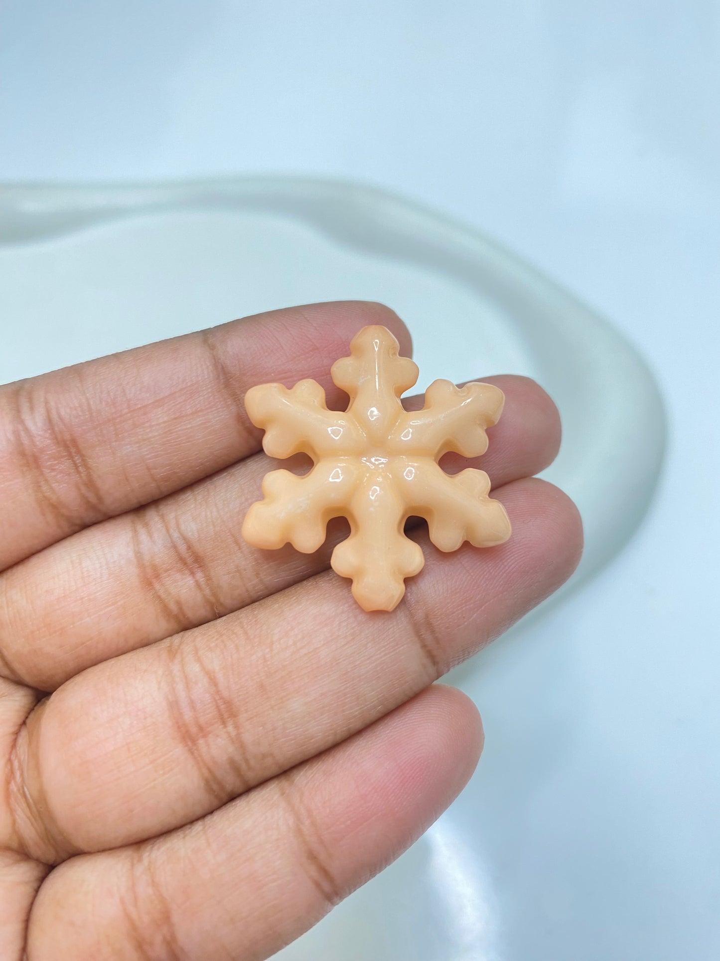 AC 2233 Orange Snowflake Acrylic bead ( 1 pc )