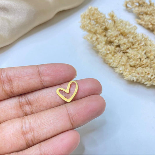 BC02Y Heart Charm ( 1pc ) raw brass