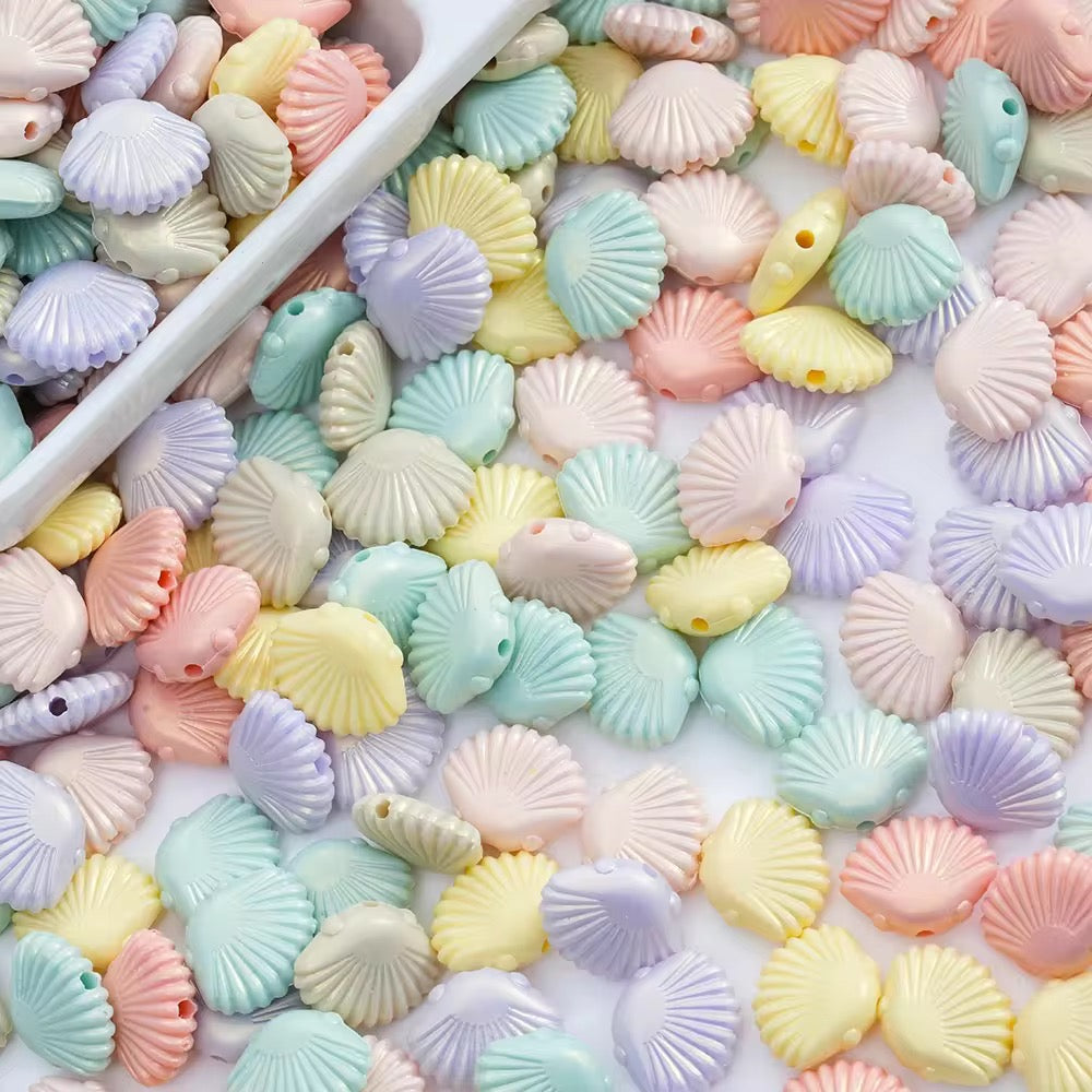 BBB 027 Shell luminous Acrylic bead ( 1 pc )