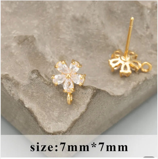 SS 901 Zircon crystal stud ( 2 pc ) Anti tarnish