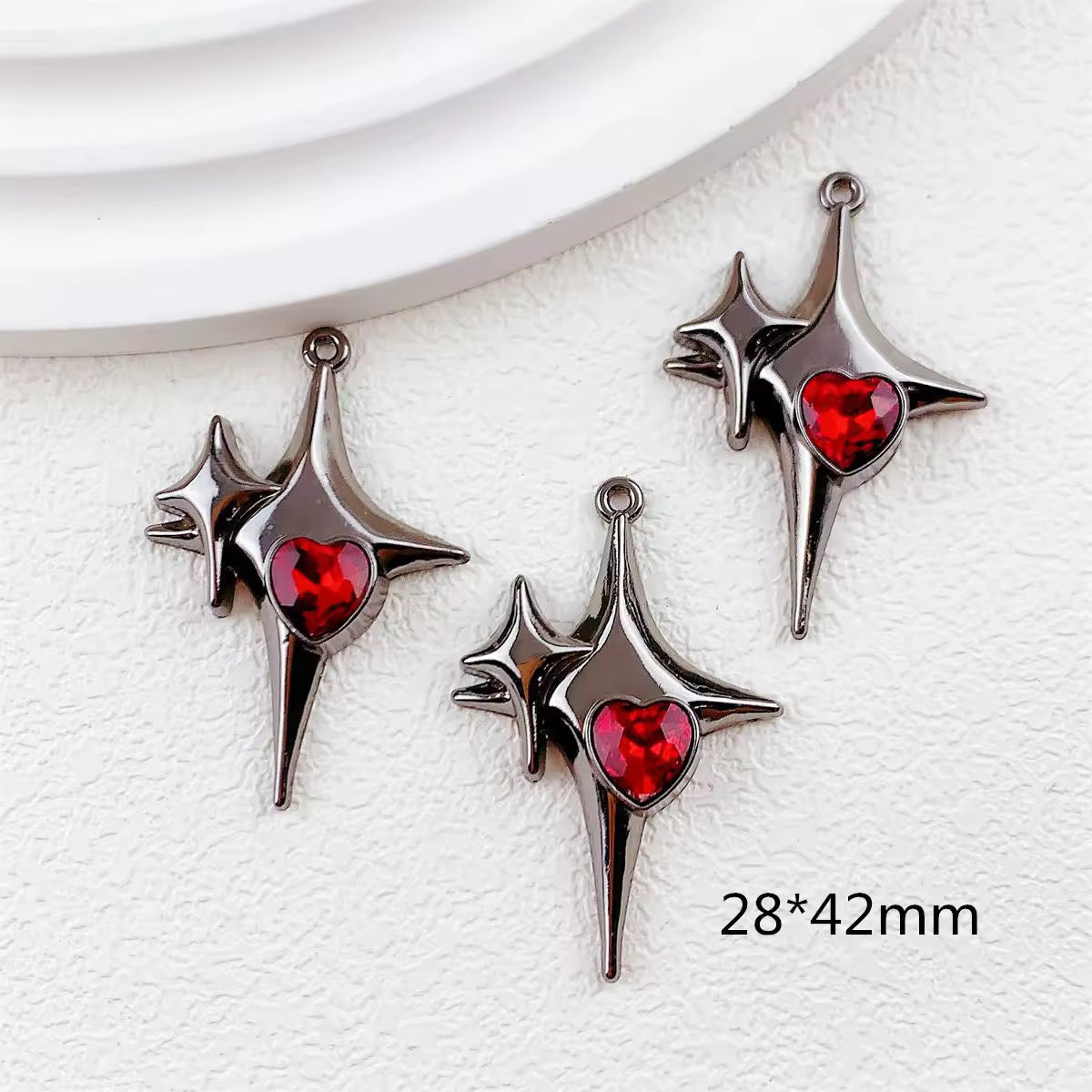 BBB 319 (f) Heart Dark Style Y2K charm ( 1 pc ) High quality Alloy