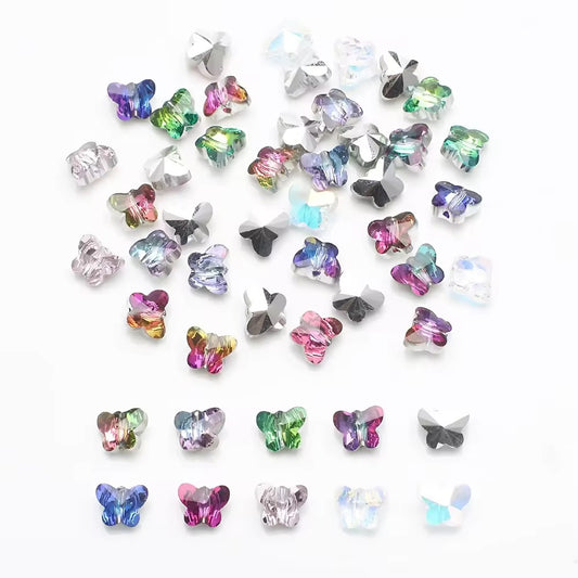 BBB 97 Colourful Butterfly Crystal glass beads ( 1 pc ) ( 6:8 mm )