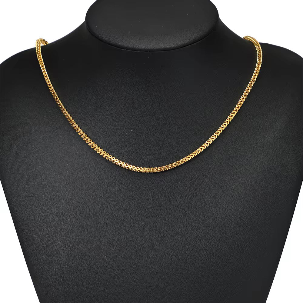 DIYS160 Braided Wheat Chain ( 1 feet ) Silver PVD