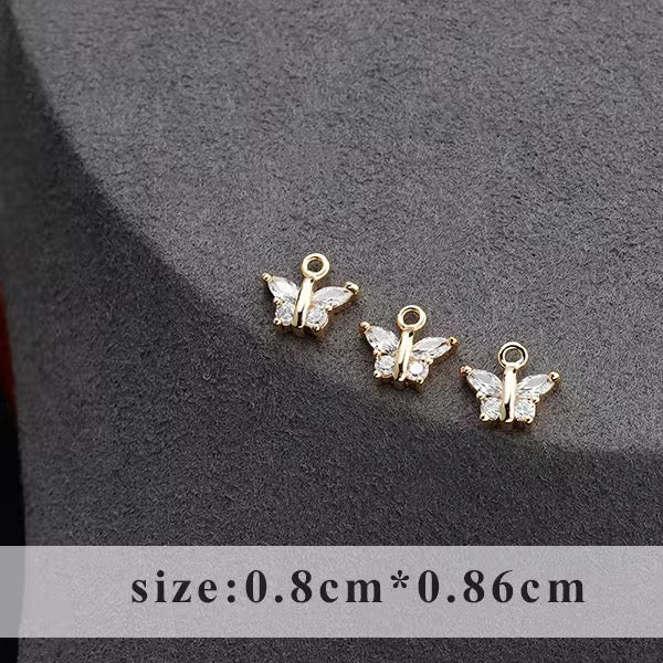 CZ 2371 Butterfly zircon charm 18k gold plated ( 1 pc ) - anti tarnish