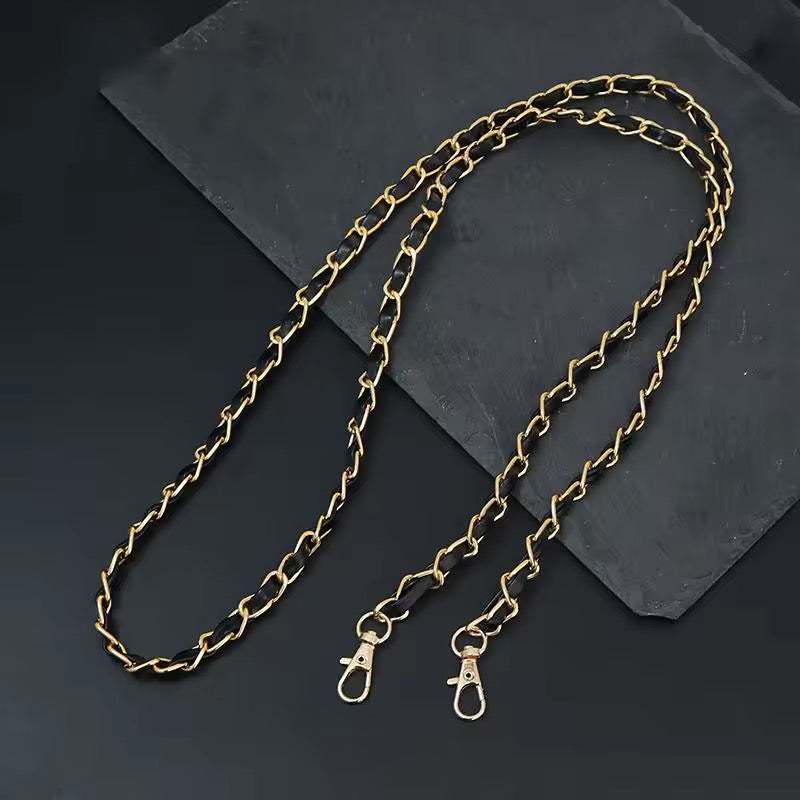 BBB 272 (a) Dark Blue Handbag Shoulder Strap - Chain and leather Bag Hardware ( 1 pc ) ( 120 cm )