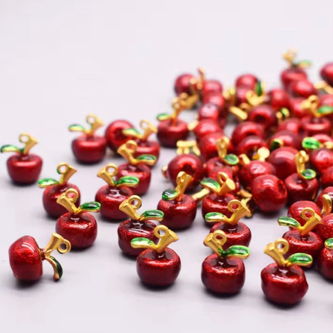 GPC 10 (G) Apple Fruit enamel 14k gold plated charm ( 1 pc ) Anti tarnish