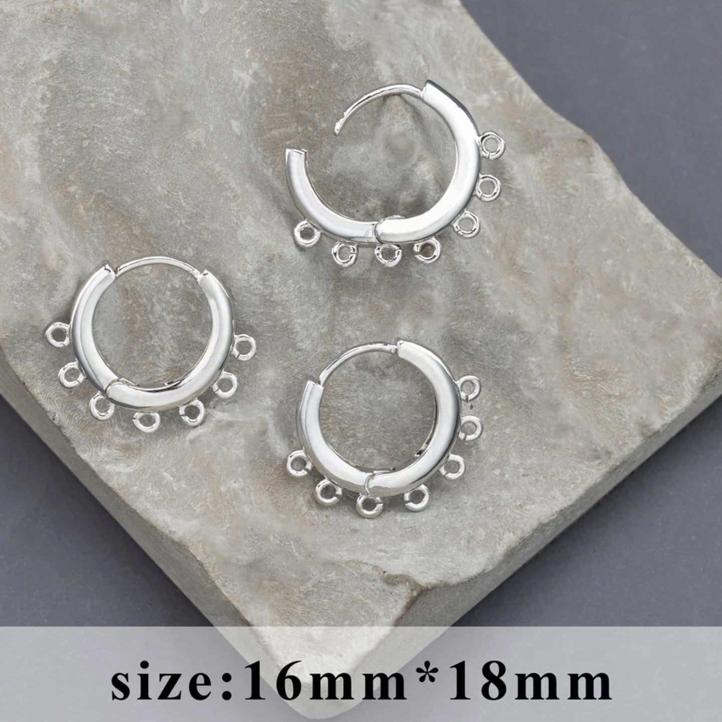 SS 237 silver plated hoop ( 2 pc ) Anti tarnish