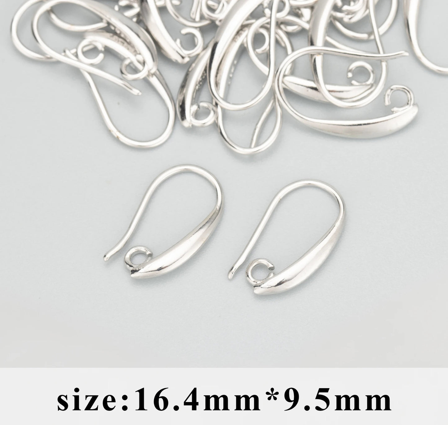 SS 980 Silver plated hooks - anti tanish - per pair