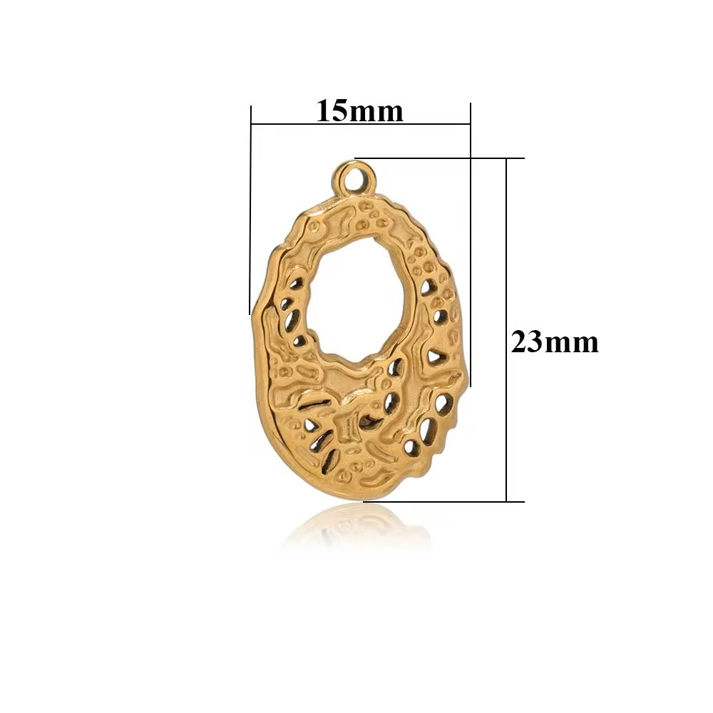 SS 2181 hollow oval Stainless steel charm ( 1 pc ) Anti tarnish
