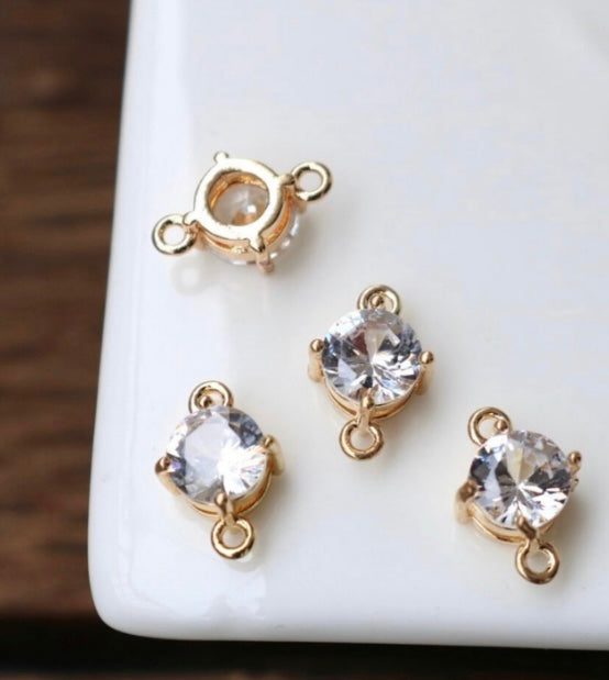 SS 434 CLEAR ZIRCON CRYSTAL CONNECTOR