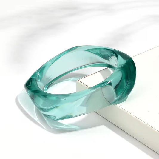 RJ 25 Water Blue Elegant Irregular Bracelet ( 6.5 cm ) - Anti tarnish