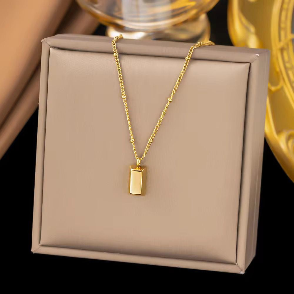 NSJ36F Bar Necklace 18k gold PVD plated