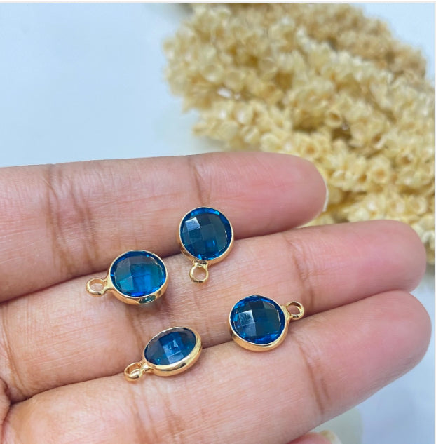 BBB 117 (G) Crystal round charm - Blue (1PC)