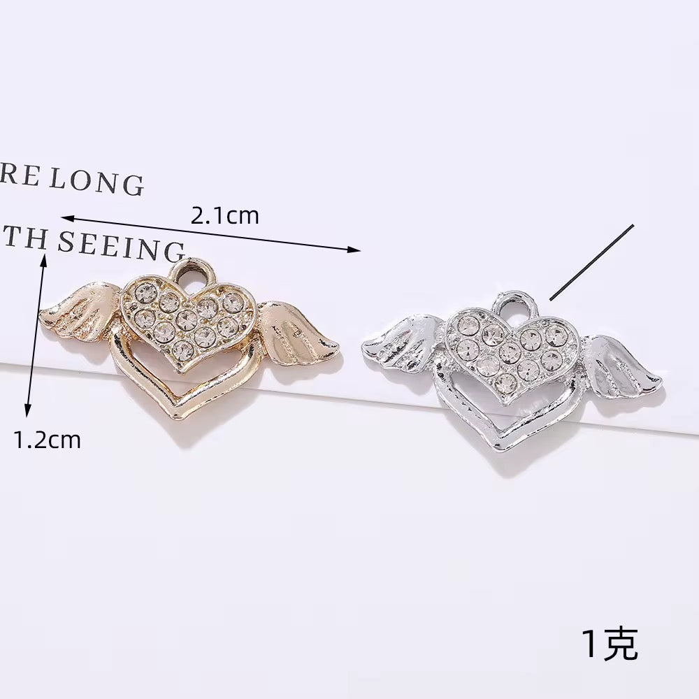 SS 2951 Heart with Wings Alloy Premium charm ( 1 pc ) Tarnish Resistant