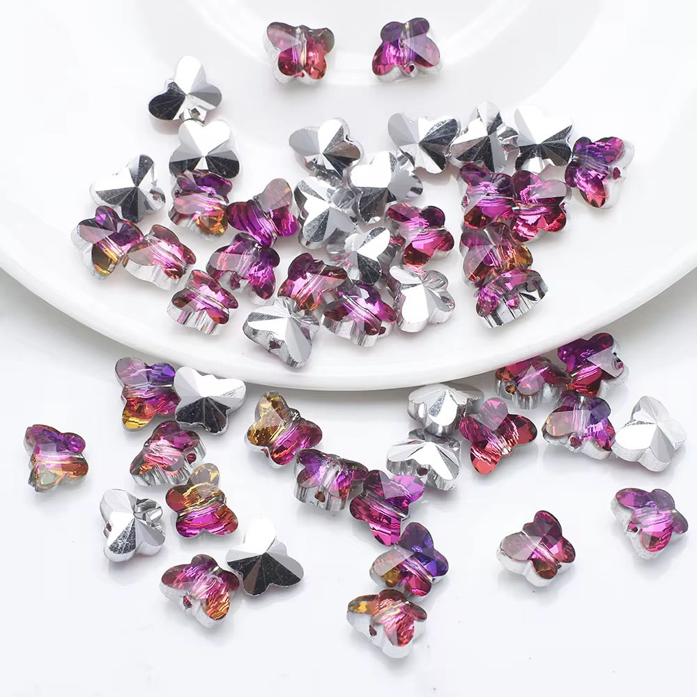 BBB 97 Colourful Butterfly Crystal glass beads ( 1 pc ) ( 6:8 mm )