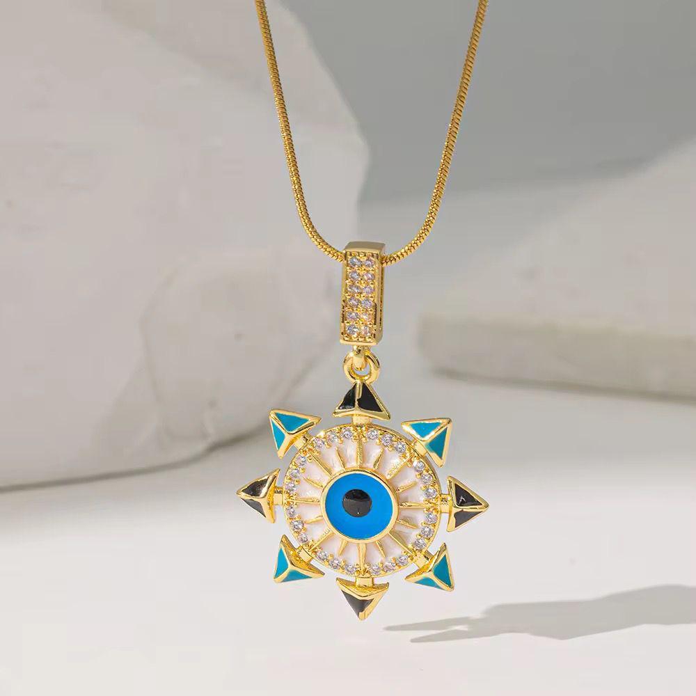 NSJ18E Evil eye Necklace - 18k Gold PVD plated 316 stainless steel - Anti tarnish