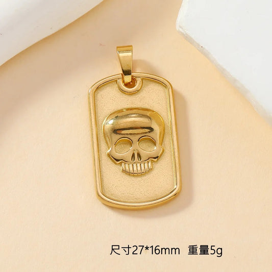 SS 1894 Ingrained skull Stainless steel charm with pendant bail ( 1 pc ) Anti tarnish