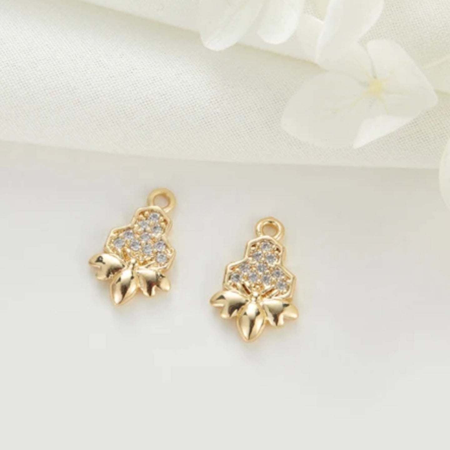 SS 459 Cz gold plated charm