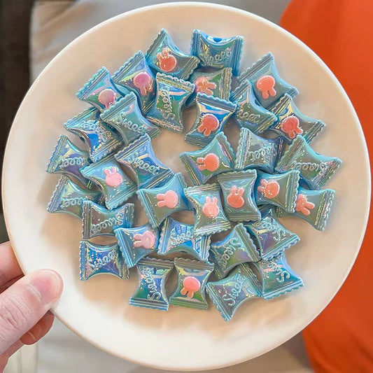 BBB 239 (e) Light Blue Rabbit candy Luminous Shiny Bead ( 1 pc ) UV Plated Acrylic ( 22:17 mm )