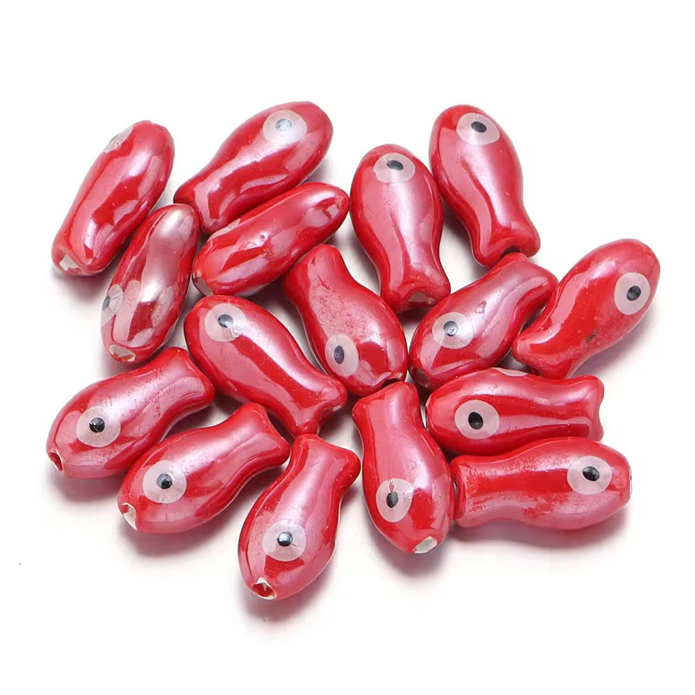 BBB 052 Fish porcelain ceramic bead ( 1 pc )