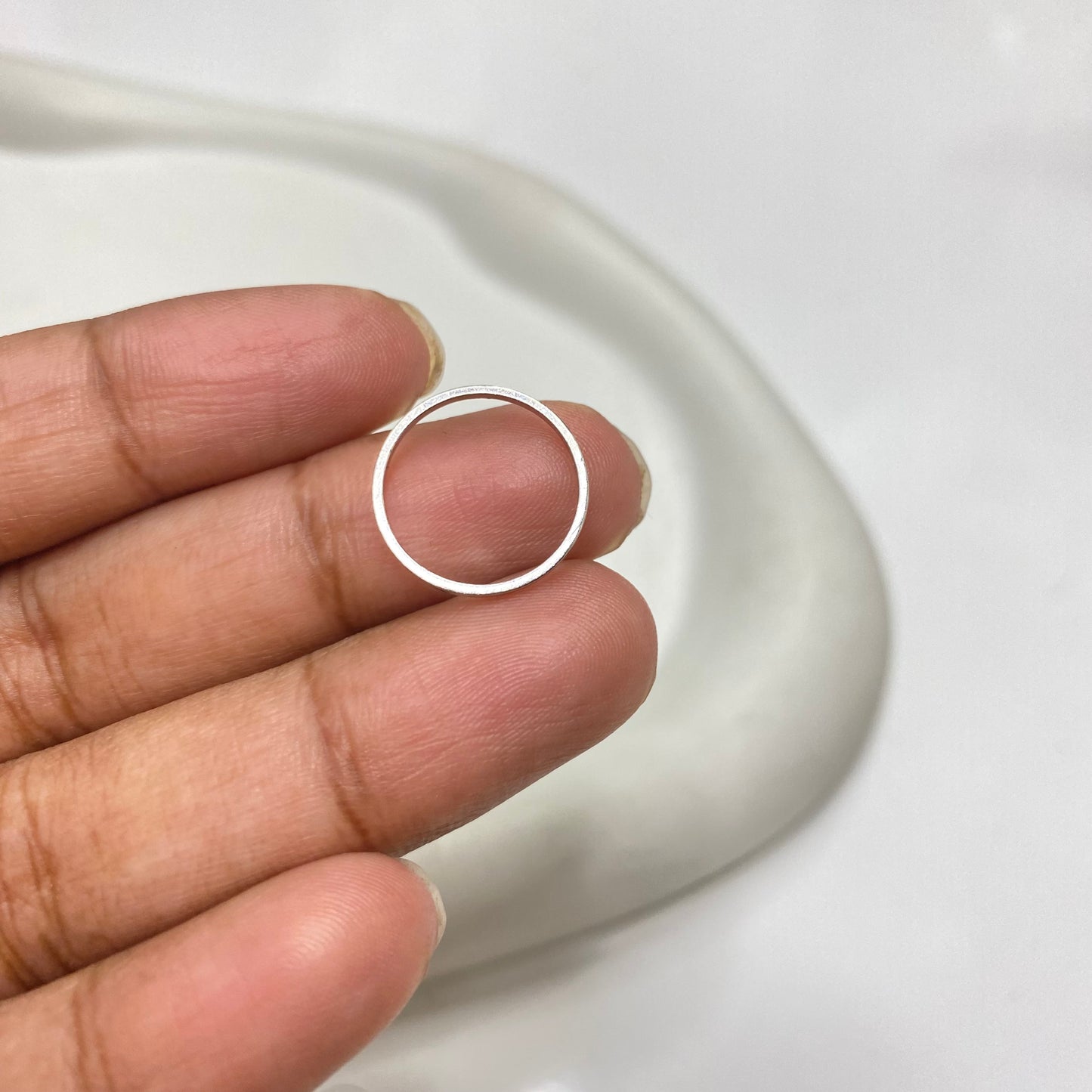 SS 1819 Silver plated Hollow circle charm ( 1 pc )