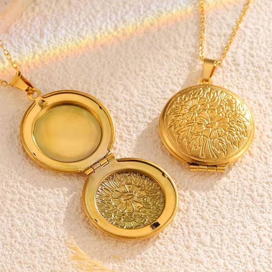 NSJ18C locket - 18k Gold PVD plated 316 stainless steel - Anti tarnish