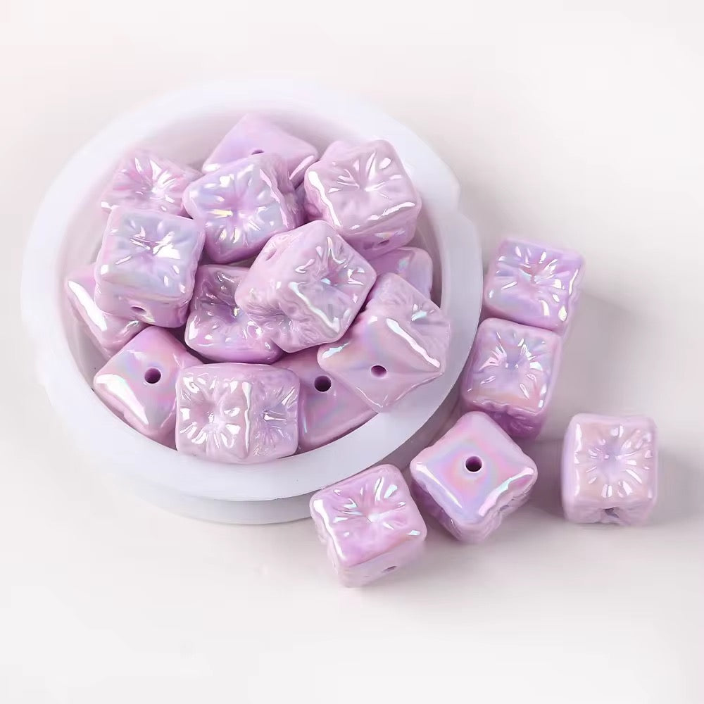 BBB 024 Cube balloon luminous Acrylic bead ( 1 pc )