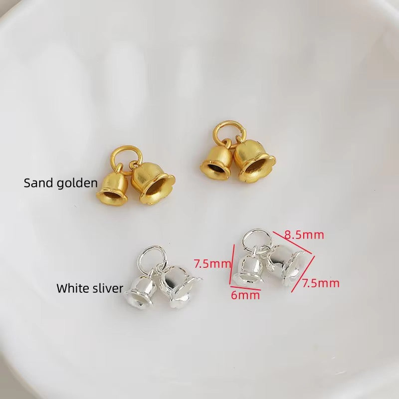 CZ 2157 bell orchid gold plated charm ( 1 pc ) - anti tarnish