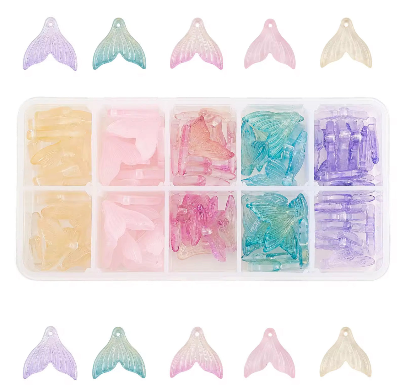BBB 100 Colourful Whale fin Crystal glass beads ( 1 pc ) ( 10:12 mm )