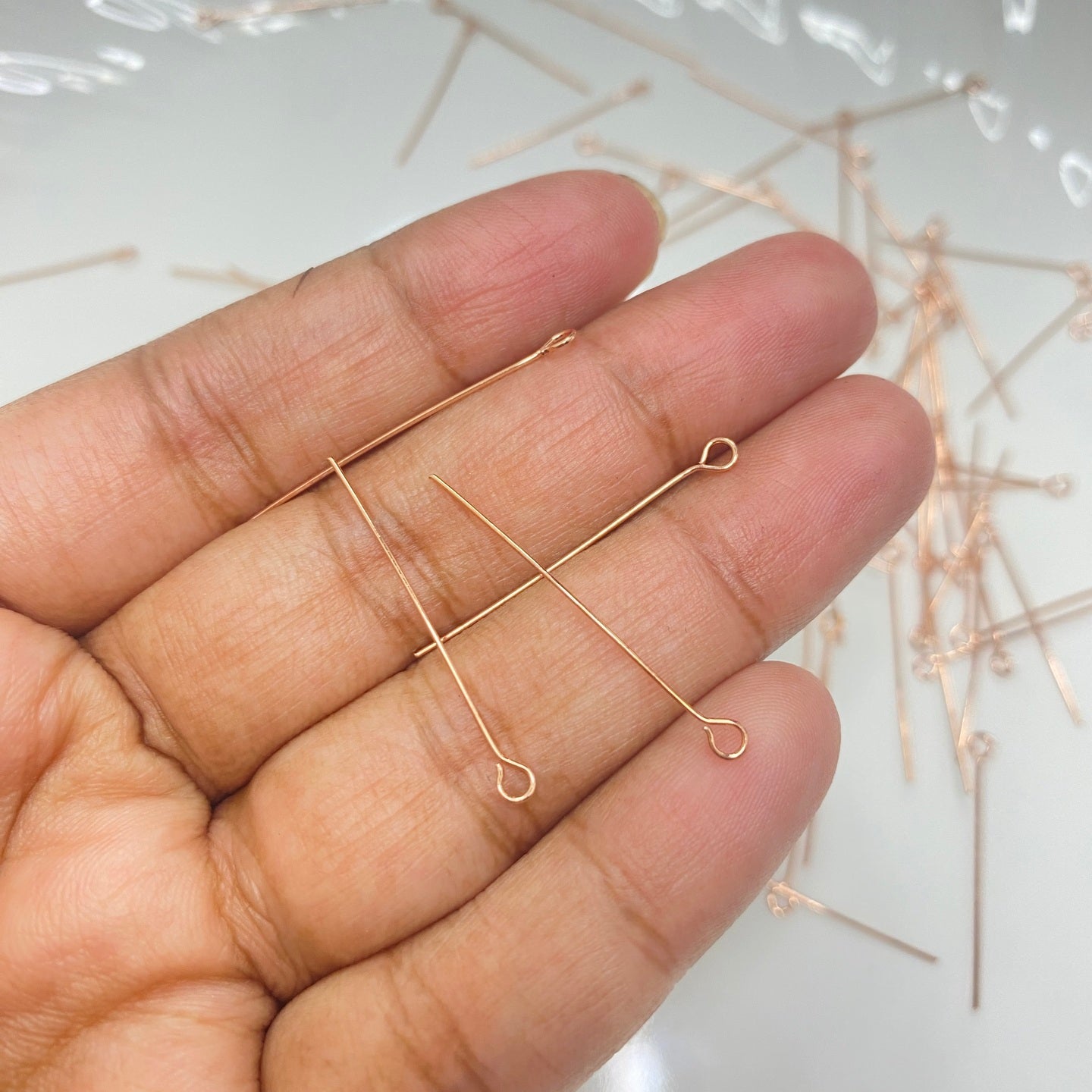Rose gold plated eye pin ( 1 pc ) anti tarnish