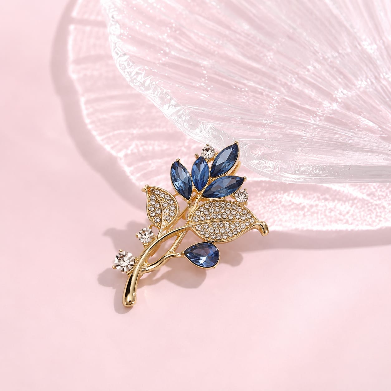 BR04A Sapphire Garden Branch Zircon Brooch ( 1 PC ) Anti Resistant