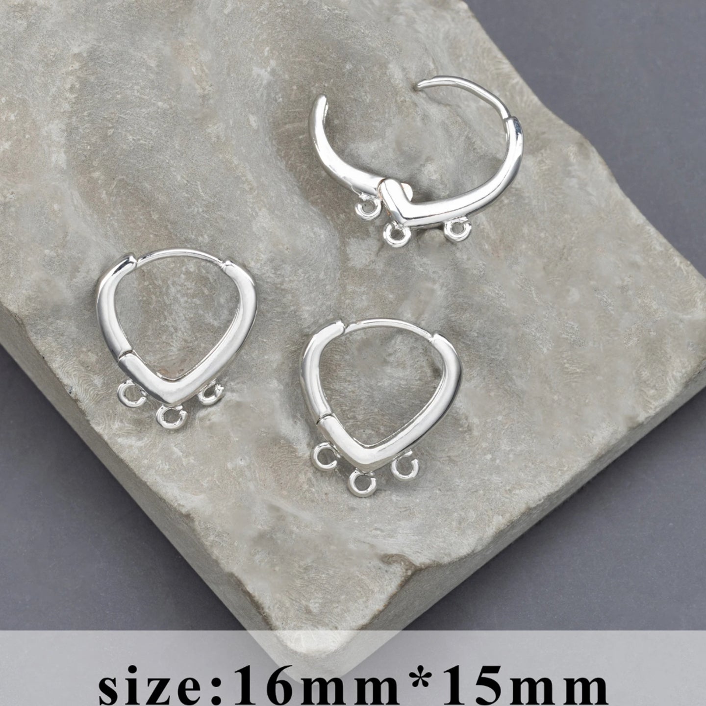 SS 239 sliver plated stud ( 2 pc ) Anti tarnish